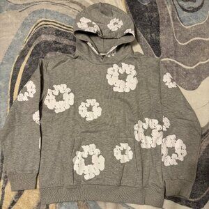 Denim Tears The Cotton Wreath Gray Pullover Hoodie Men’s Size Large